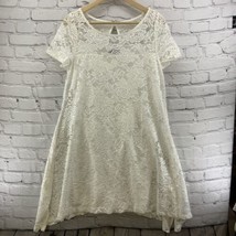 Roz And Ali Dress Womens Sz M White Lace Overlay  - $15.84