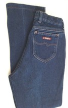 Vintage Wrangler J EAN S Women&#39;s Pants Deadstock Size 15 Junior 1970&#39;S Rare Dark - £48.60 GBP