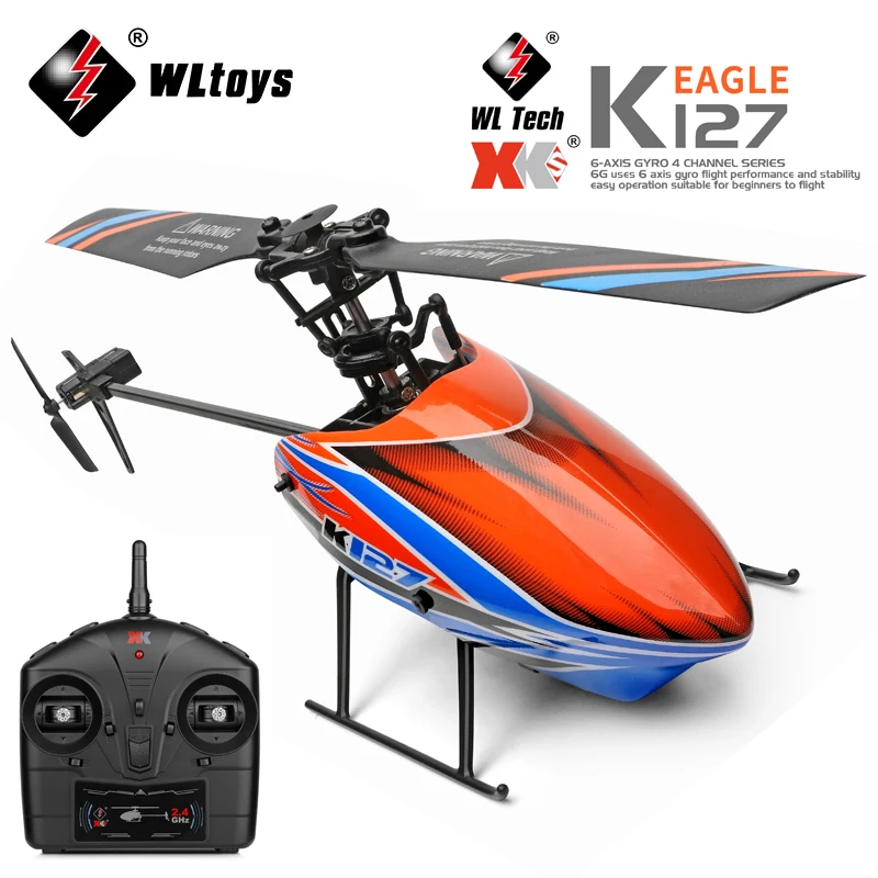 WLtoys XKS RC Helicopters K127 6-Aixs Gyroscope 2.4G 4CH Single Blade Propellor - £64.95 GBP+