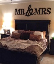 Mr &amp; Mrs Wood Letters, Home Decor,Wood Letters,Bedroom Decor -KING SIZE - £68.15 GBP