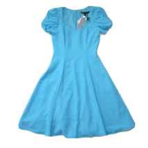 NWT Black Halo Brent in Eggshell Blue Pebble Crepe Fit &amp; Flare Dress 2 $375 - $82.00