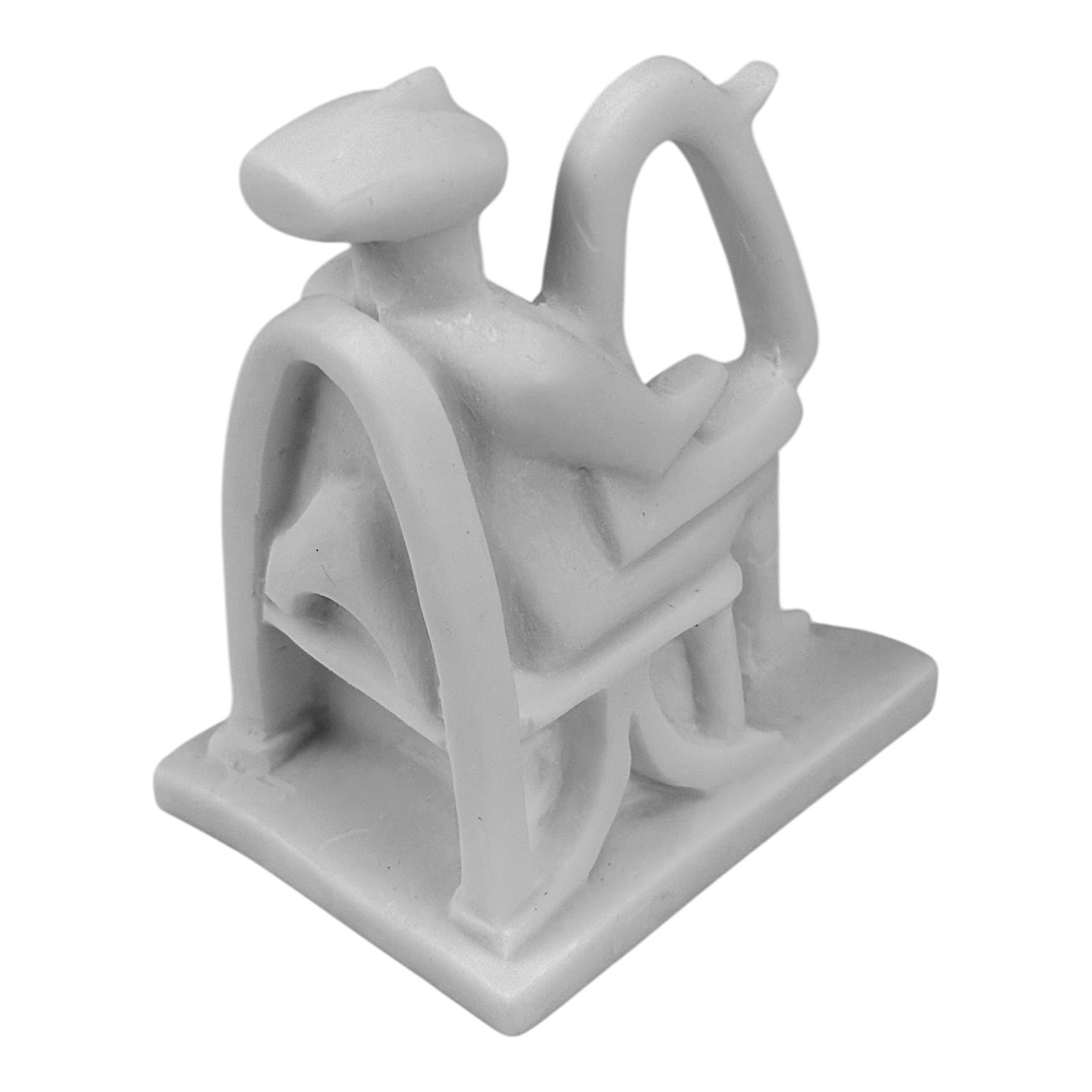 Small Cycladic Harp Player Musician Figure idol Greek Cast Alabaster Sculpture Item image 6