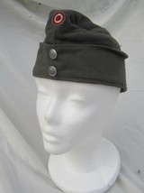 Vintage Austrian army grey wool side cap hat garrison forage military - $12.00+