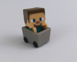 Mattel Minecraft Mini Series 3 Steve In Mine Cart 1&quot; Mini Figure - $5.81