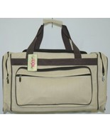 NGIL MA423 Canvas Duffle Bag Colors Khaki and Dark Brown Accents - £32.07 GBP