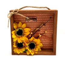 Sunflower Block Sign Country Fall Autumn Decor Hang or Shelf 5 inch - £8.01 GBP