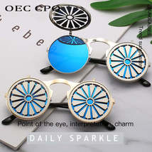 OEC CPO - Original Metal Round Steampunk Sunglasses Women Fashion Glasses Men Wi - £55.95 GBP