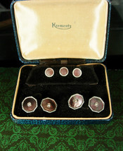 Rolled Gold Cuff links set Vintage GROOM Krementz Cufflinks silver Seed pearl ab - £184.79 GBP