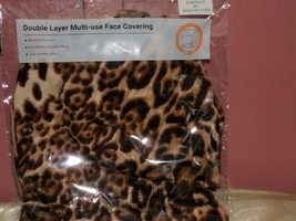 Brown Leopard Double Layer Twisted Face Mask - £2.36 GBP