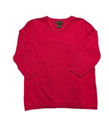 Eddie Bauer Women’s XL Magenta Crew Neck Sweater 3/4 Sleeve Cotton Blend - $265.19 MXN