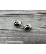 Vintage Sterling Silver Destino Grey Stone Domed Cufflinks 2cm - $44.55