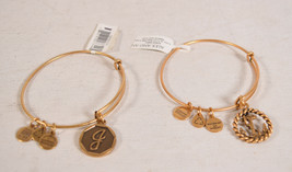 Alex And Ani Bracelet Initial J Charm Anchor Energy Rafaelian Gold Tone NWT - £28.02 GBP