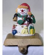 VINTAGE KURT ADLER RESIN &amp; CAST IRON SNOWMAN CHRISTMAS STOCKING HANGER - $670.39 MXN