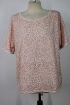 NWT Splendid M Pink Orange Animal Print Short Sleeve Terry Pajama Top - £19.42 GBP