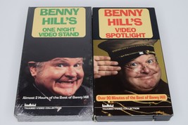 Lot of 2 Benny Hill VHS Tapes - One Night Video Stand &amp; Video Spotlight - £7.89 GBP