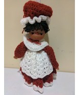 Vintage BLACK AMERICANA Mrs Santa Claus Handmade Crocheted DOLL Feather ... - £28.24 GBP