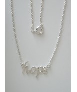 Sterling Silver Hope Pendant w/ 18” 1.7 mm Sterling Silver Cable Chain - £33.85 GBP