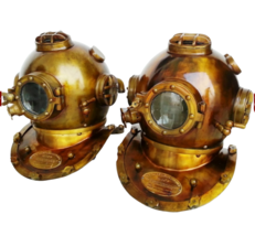 Antique scuba deep diving divers helmet pair mark v US navy Christmas gi... - £258.83 GBP