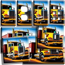 Big Yellow American Truck Light Switch Outlet Wall Plate Car Repair Garage Decor - £8.71 GBP+