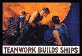 TeamWork Builds Ships by William Dodge Stevens - Art Print - £17.17 GBP+