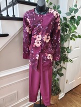Maggie Sweet Women’s Purple Pants &amp; Button Down Shirt 2 Piece Set Size L... - $47.52