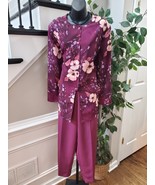 Maggie Sweet Women’s Purple Pants &amp; Button Down Shirt 2 Piece Set Size L... - £38.07 GBP