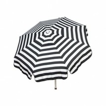 Italian 6 ft. Umbrella Acrylic Stripes Black And White - Beach Pole - £133.74 GBP