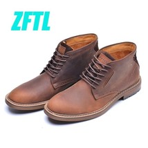 ZFTL NEW men&#39;s Martins boots crazy horse skin leather handmade men&#39;s lager size  - £99.71 GBP