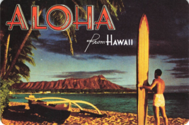 Aloha From Hawaii Outrigger and Diamond Head Waikiki HI continental Post... - £5.55 GBP