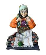 Handmade Elderly Woman Knitting Doll Collectible Folk Art Sculpture Tula... - $58.34 CAD