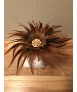 Furnace Rooster Hackle &amp; Pheasant Plume Feather Hair Pick, Hawaiian Feat... - £62.90 GBP
