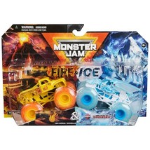 Monster Jam Fire and Ice Monster Trucks, 2 Pack, Whiplash vs Dragonoid, 1:64 Sca - £18.09 GBP