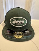 New Era 59Fifty NFL Men&#39;s Cap New York Jets Green White On Field Fitted 7 - £23.73 GBP