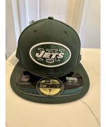 New Era 59Fifty NFL Men&#39;s Cap New York Jets Green White On Field Fitted 7 - £23.45 GBP