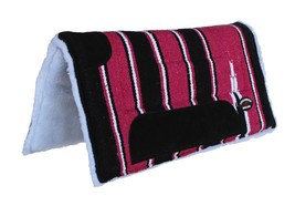 Horse SADDLE PAD  22&quot;X22&quot; Cotton Acrylic Wool Felt Faux Fur Rodeo Tack Pink - $546.75 MXN