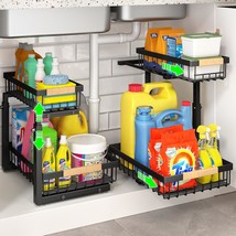 Under Sink Organizer, 2 Packs 2 Tier Under Sink Organizers And Storage, ... - $42.99