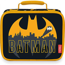 DC Comics Batman Bat Signal Gotham City Thermos Insulated Lunch Box Black - £20.02 GBP