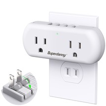 Multi-Plug Outlet Extender, 3 Prong To 2 Prong Wall Charger With 2 Wide-... - £25.16 GBP