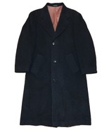 VTG Andrew Fezza Black Cashmere Blend Overcoat Sz 44L Trench Coat Italia... - $96.02 CAD