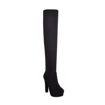 New Women Boots Sexy Fashion Over the Knee Boots Sexy Thin Square Heel Boot Plat - £58.96 GBP
