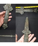 Espada de bronce antigua china oriental grabada espada guerrero pátina - $3,183.08 MXN