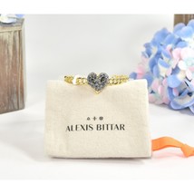 Alexis Bittar Solanales Sapphire Crystal Heart Macrame Cuff Bangle Bracelet NWT - £145.67 GBP