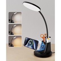 Led Desk Lamp For Home Office With Wireless Charger, 3 Color Modes, Stepless Dim - £47.95 GBP