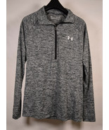 Heatgear Womens 1/2 Zip Polo Shirt Activewear LS Top Gray S/M - $35.31 CAD