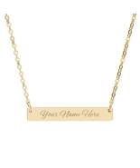 Personalized Horizontal Bar Necklace, Custom Engraved Jewelry, Unique Gi... - $407.17 MXN