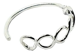 Nose Ring 10mm Infinity Twist Knot 22g (0.6mm) Sterling 925 Silver Ring Piercing - £5.82 GBP