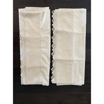 Louis Nicole Cottage Core Creme Standard Pillowcases With Lace Trim Set Of 2 - £15.81 GBP