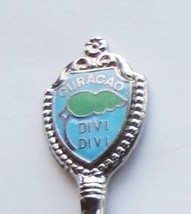 Collector Souvenir Spoon Curacao Divi-divi Tree Cloisonne Emblem Fluted Bowl - £10.38 GBP