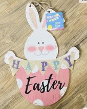 Wall Sign Glittery Colorful Hanging Bunny Decor. ShipN2Hours - £10.68 GBP