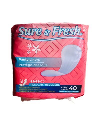 Sure & Fresh Super Panty Liners 40 Count 1 Pack Odor Absorbing